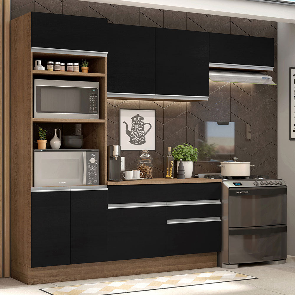 Combo completo de Cocina 270cm Marrón/Negro Glamy Madesa 14