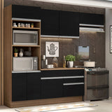 Combo completo de Cocina 270cm Marrón/Negro Glamy Madesa 14