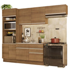 Combo completo de Cocina 270 cm 7 Puertas 2 Cajones Sin Mesada Marrón Glamy Madesa