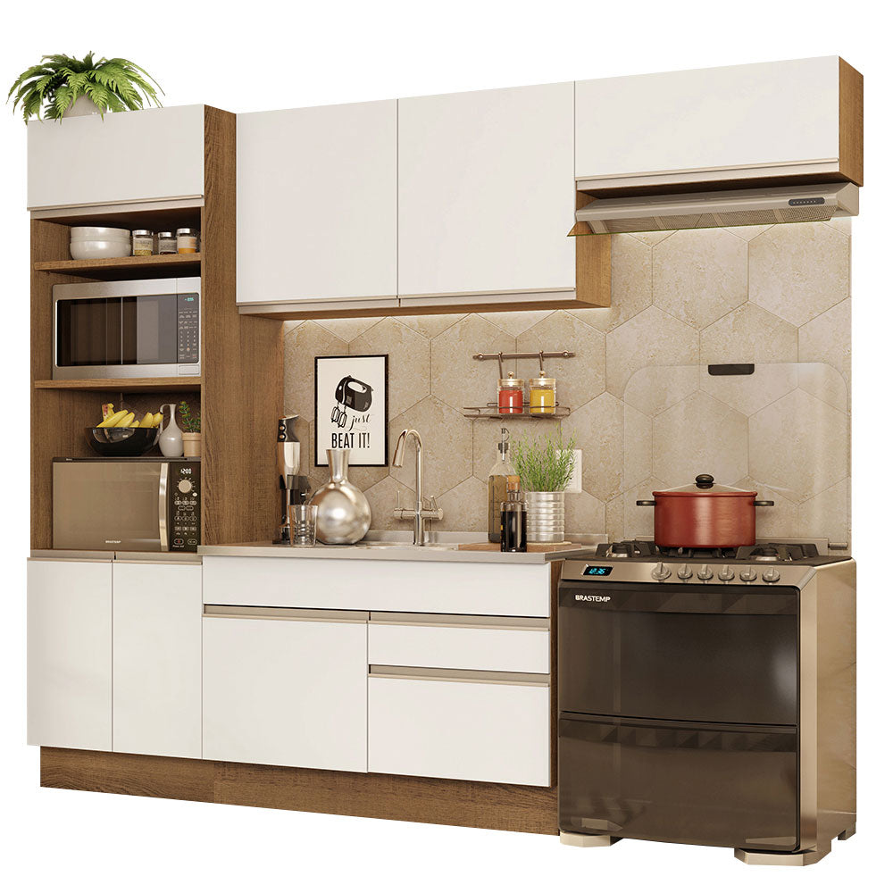 Combo completo de Cocina 270cm Marrón/Blanco Glamy Madesa 15