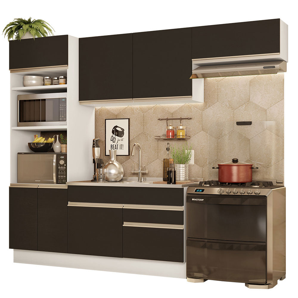 Combo completo de Cocina Madesa Glamy 270cm Blanco/Negro 15