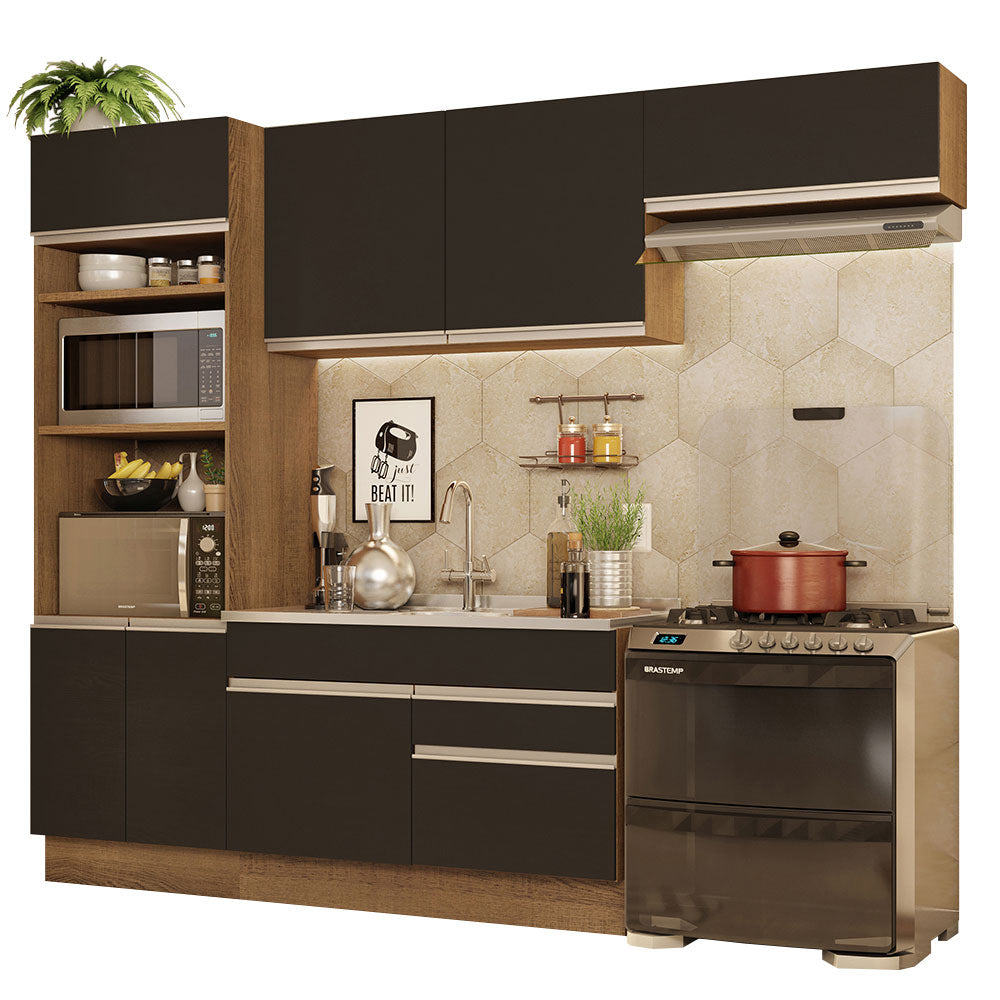 Combo completo de Cocina Madesa Glamy 270cm Marrón/Negro 15