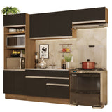 Combo completo de Cocina Madesa Glamy 270cm Marrón/Negro 15
