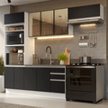 Combo completo de Cocina 270 cm Blanco/Negro Glamy Madesa