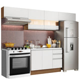Combo completo de Cocina 280cm Marrón/Blanco Marina Madesa 01