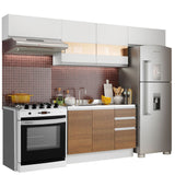 Combo completo de Cocina 280cm Marina Madesa 01 - Blanco/Marrón