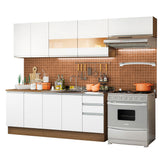 Combo completo de Cocina 280cm Marrón/Marrón/Blanco Marcela Madesa 03