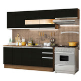 Combo completo de Cocina Madesa Glamy 280cm Marrón/Negro