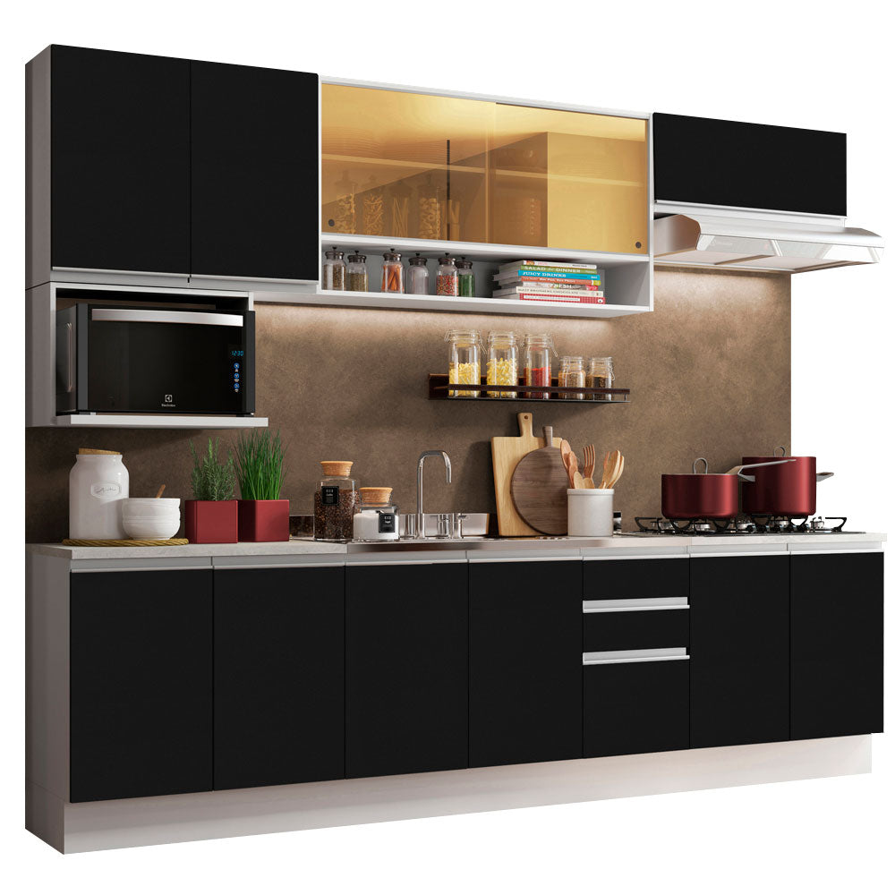Combo completo de Cocina Madesa Glamy 280cm Blanco/Negro 4