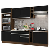 Combo completo de Cocina Madesa Glamy 290cm Marrón/Negro