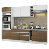 Combo completo de Cocina Madesa Glamy 290cm Blanco/Marrón/Blanco