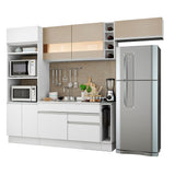Combo completo de Cocina Madesa Glamy 290cm Blanco/Blanco/Crema 03