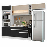 Combo completo de Cocina Madesa Glamy 290cm Blanco/Negro/Crema 03