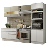 Combo completo de Cocina Madesa Glamy 290cm Blanco/Blanco/Crema 09