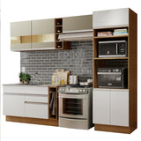 Combo completo de Cocina Madesa Glamy 290cm Marrón/Blanco/Crema 09