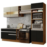 Combo completo de Cocina Madesa Glamy 290cm Marrón/Negro/Crema 09