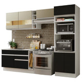 Combo completo de Cocina Madesa Glamy 290cm Blanco/Negro/Crema 09