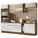 Combo completo de Cocina Madesa Glamy 290cm Marrón/Blanco/Crema 11