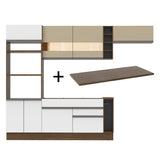 Combo completo de Cocina Madesa Glamy 290cm Marrón/Blanco/Crema 13