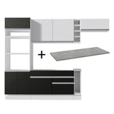 Combo completo de Cocina Madesa Glamy 290cm Blanco/Negro/Blanco 14