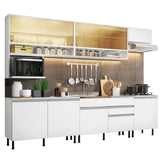 Combo completo de Cocina 300 cm Blanco Verona Madesa 01SR