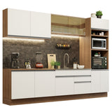 Combo completo de Cocina 310cm Glamy Madesa 01 Marrón/Blanco