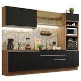 Combo completo de Cocina Madesa Glamy 310cm Marrón/Negro 01