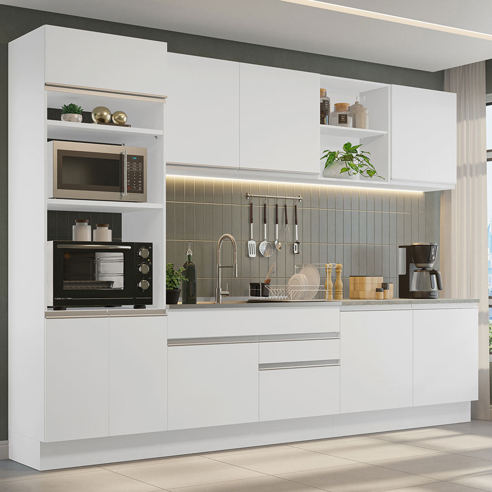 Combo completo de Cocina 310cm Blanco Glamy 02