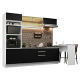 Combo completo de Cocina Madesa Glamy 315cm Blanco/Negro 01