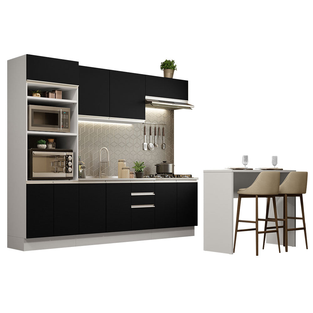 Combo completo de Cocina Madesa Glamy 315cm Blanco/Negro 02