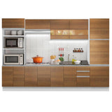 Combo completo de Cocina Madesa 330cm Roma 01 -Blanco/Rústico