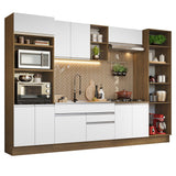 Combo completo de Cocina 330cm Marrón/Blanco Glamy Madesa 03