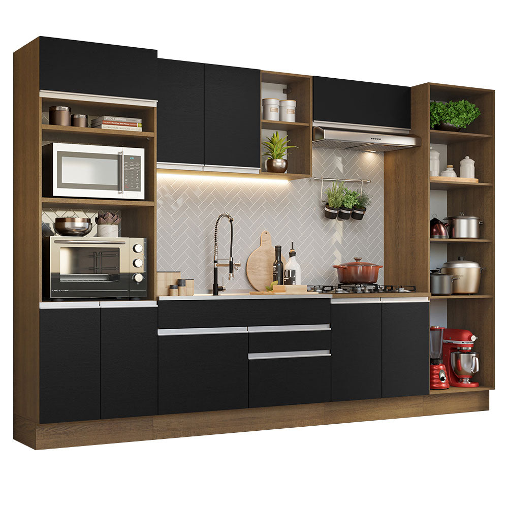 Combo completo de Cocina Madesa Glamy 330cm Marrón/Negro 03