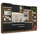 Combo completo de Cocina Madesa Glamy 330cm Marrón/Negro 03