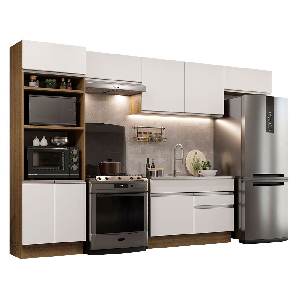 Combo completo de Cocina Madesa Glamy 350cm Blanco/Negro 01
