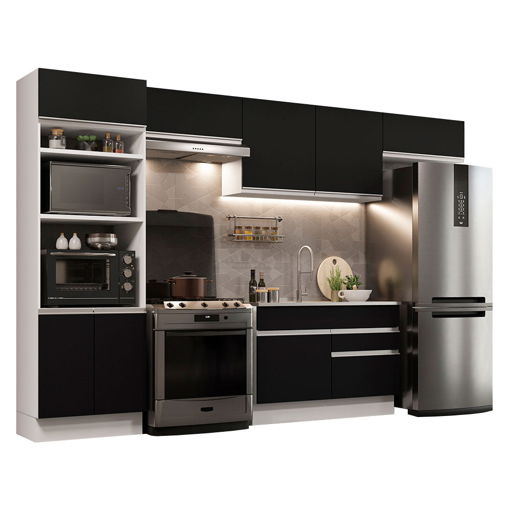 Combo completo de Cocina Madesa Glamy 350cm Marrón/Negro 01
