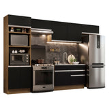 Combo completo de Cocina Madesa Glamy 350cm Marrón/Negro 01