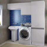 Kit Lavadero Madesa Acordes 100% MDF con 2 Alacenas y Despensero Blanco Brillante