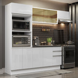 Combo Completo de Cocina 100% MDF 250 cm Frentes Blanco Brillante Acordes Madesa 04