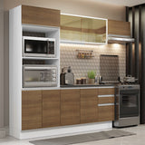 Combo Completo de Cocina 100% MDF 250 cm Blanco/Marrón Acordes Madesa 04