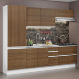 Combo Completo de Cocina 100% MDF 260 cm Blanco/Marrón Acordes Madesa 01