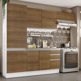 Cocina Compacta 100% MDF 260 cm Puetas Blanco/Marrón Acordes Madesa 02