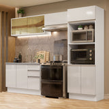 Combo Completo de Cocina 100% MDF 270 cm Frentes Blanco Brillante Acordes Madesa 08