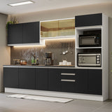 Combo Completo de Cocina 100% MDF 310 cm Blanco/Negro Acordes Madesa 01
