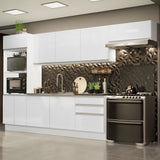 Combo Completo de Cocina 100% MDF 330 cm Frentes Blanco Brillante Acordes Madesa 06