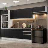 Combo Completo de Cocina 100% MDF 330 cm Blanco/Negro Acordes Madesa 06