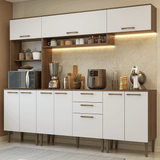 Combo completo de Cocina 225 cm Marrón/Blanco Lille Madesa 01