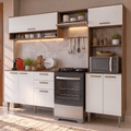 Cocina Compacta 225 cm Marrón/Blanco Lille Madesa