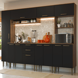 Combo completo de Cocina 265 cm Marrón/Negro Lille Madesa 01