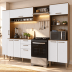 Combo completo de Cocina 265 cm Marrón/Blanco Lille Madesa